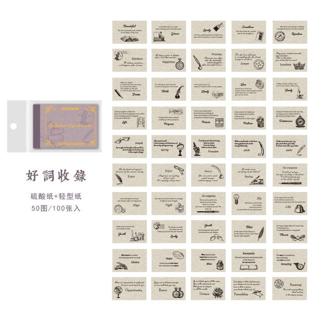 50pcs/lot Memo Pads Material Paper Chapter of Memories-JournalTale