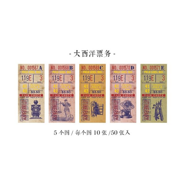 50pcs/lot Memo Pads Material Paper Ticket collector-JournalTale