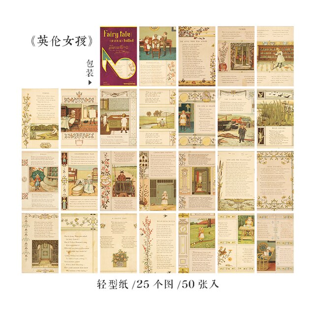 50pcs/lot Memo Pads Material Paper fairy Scrapbooking-JournalTale