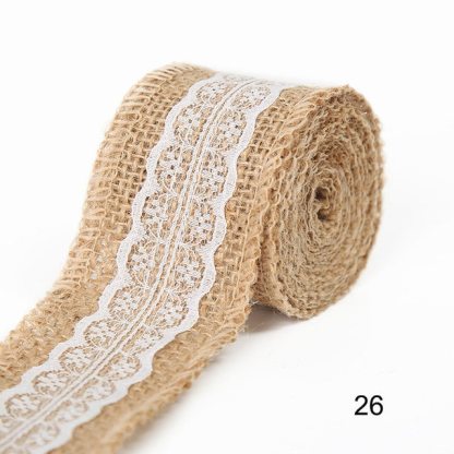 2M 5CM Natural Jute Burlap Rolls with Lace-JournalTale