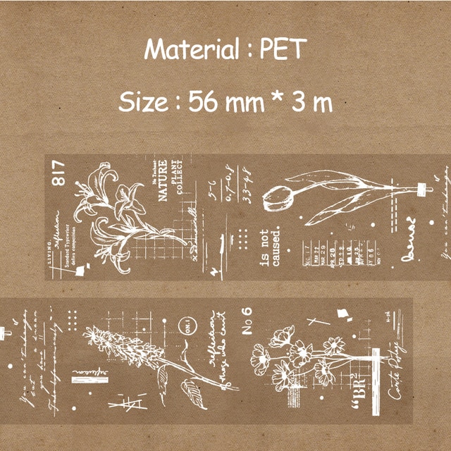 56mm*3m Flowers and Plants PET Tapes-JournalTale
