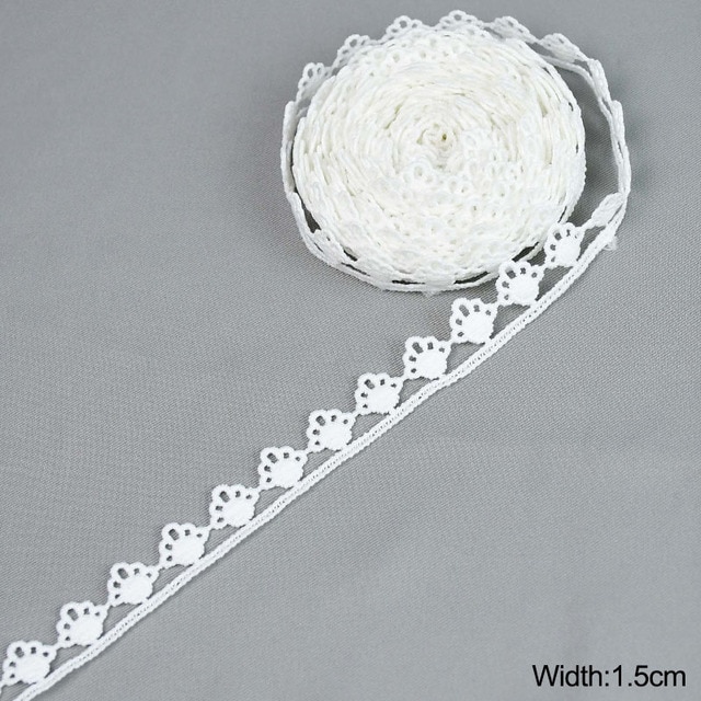 5Yards White Lace Trim Ribbon Lace Tape-JournalTale
