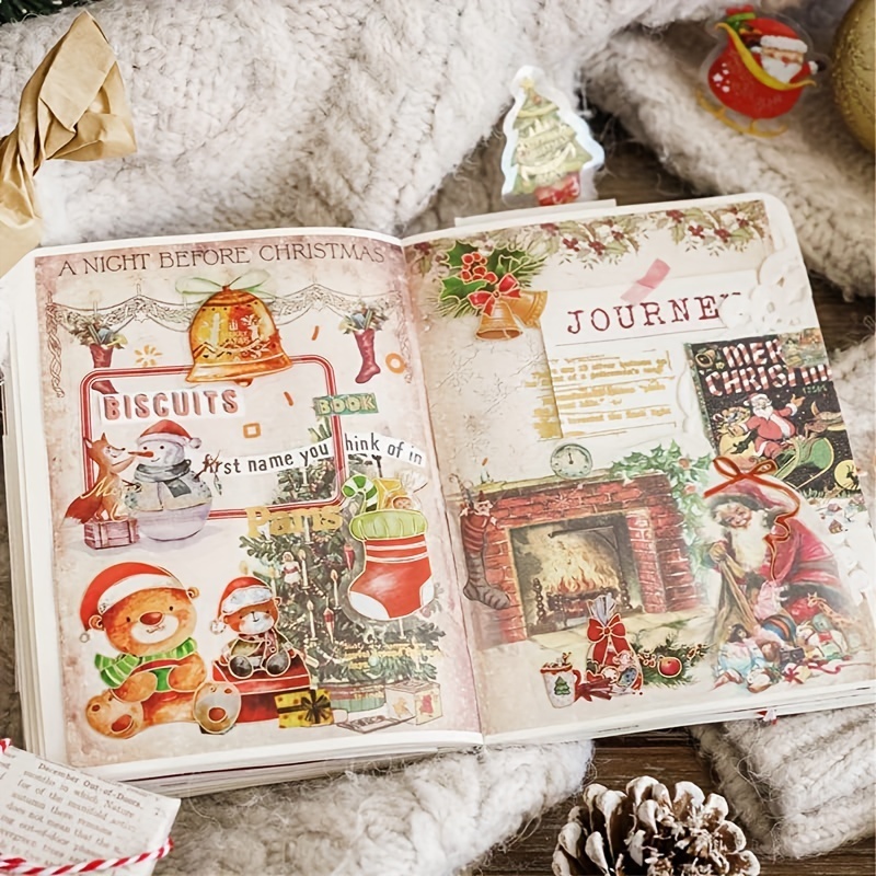 1 set Festive Christmas Stickers - Golden-JournalTale