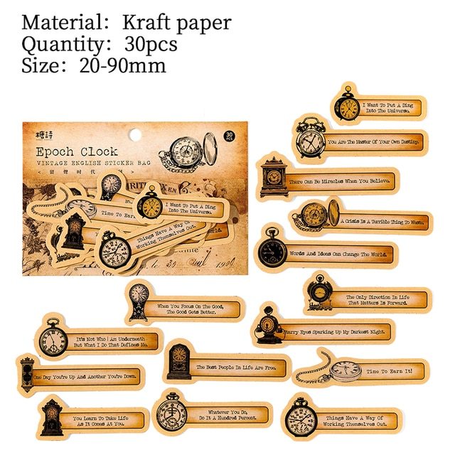 30 pcs Retro English sticker pack nostalgic European old-JournalTale