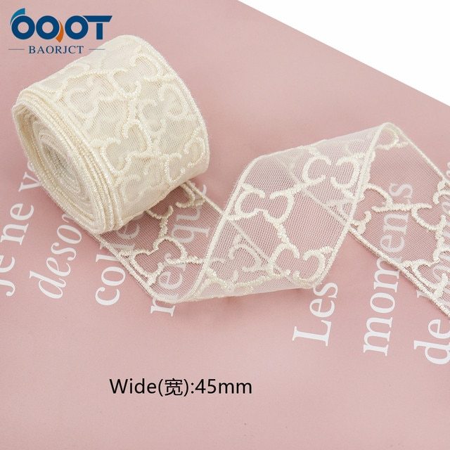 1Yards Mesh Embroidered Lace Ribbon-JournalTale