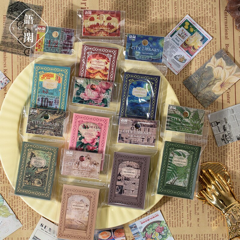 100pcs/lot Memo Pads Material Paper City Library Journal-JournalTale