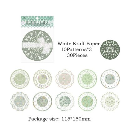 30pcs/pack Lace Materials White Kraft Paper-JournalTale
