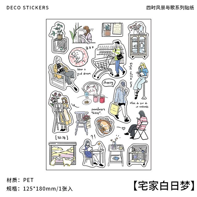 1 sheets Aesthetics Labels Stickers Planner journaling Sticker-JournalTale