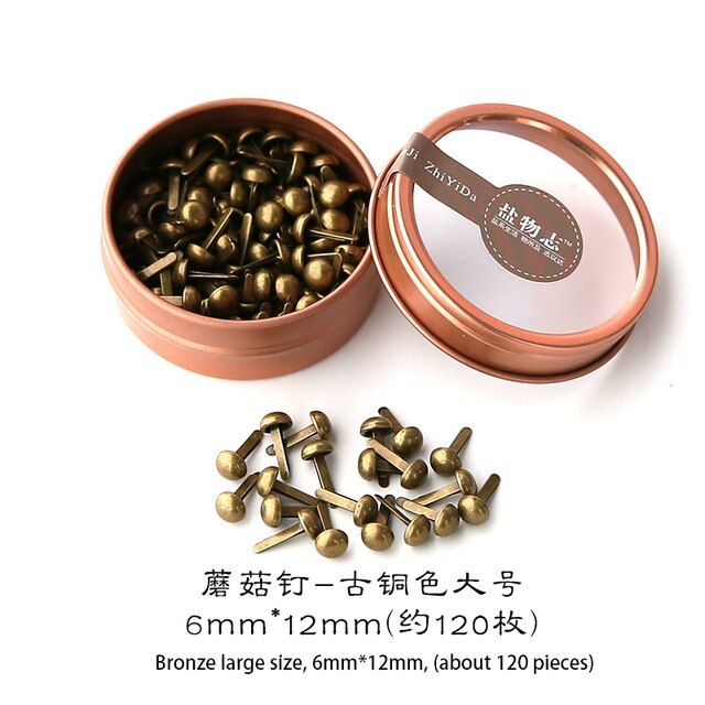 120 Pcs Retro Fixed Mushroom Nails DIY Journal Nails-JournalTale