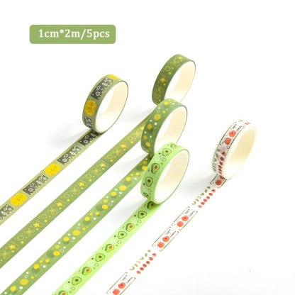5pcs/set 10mmx2m Simple Grids Series Cute Washi Tape-JournalTale