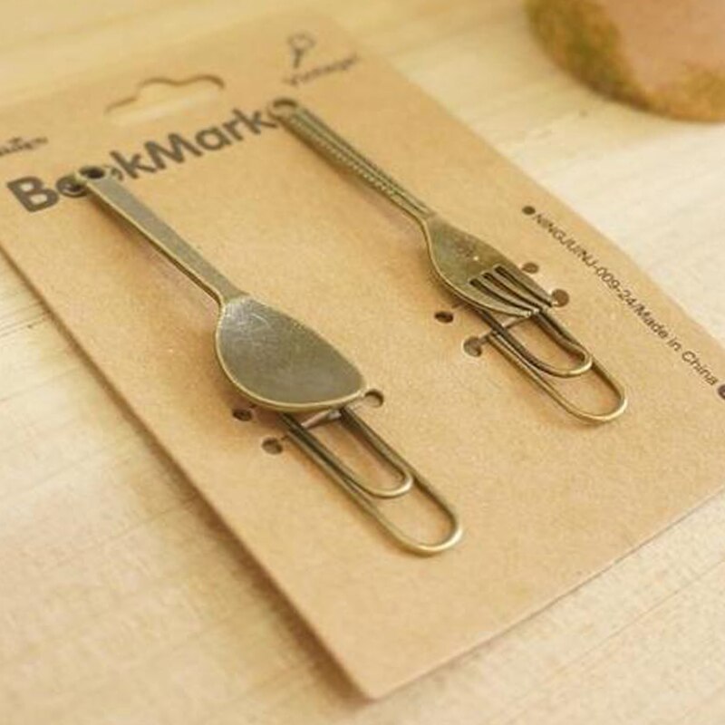 2pcs/set Vintage Metal Bookmarks Bronze Color Paper Clip-JournalTale