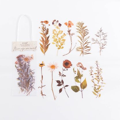 10pcs/pack Waterproof Plant Natural Flower Decorative Sticker-JournalTale
