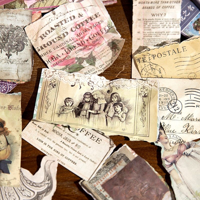 40 Unrepeated Large Size Vintage Material Paper Double-JournalTale