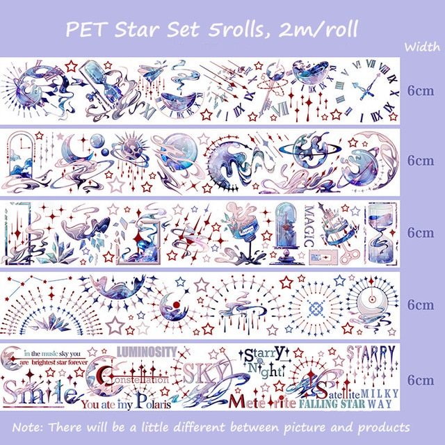 PET Colored Set Washi Tape Flower Fruit Delicacy Washi Set-JournalTale