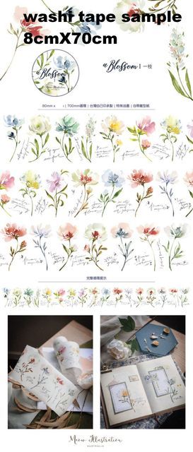 1 Loop Taiwan Meow Collection Floral Washi PET Tape-JournalTale