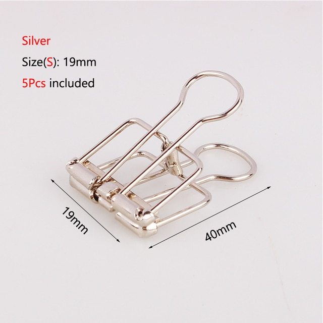 5Pcs Binder Clips Paper Clip Metal Clips-JournalTale