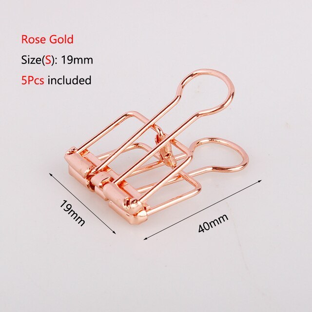 5Pcs Binder Clips Paper Clip Metal Clips-JournalTale
