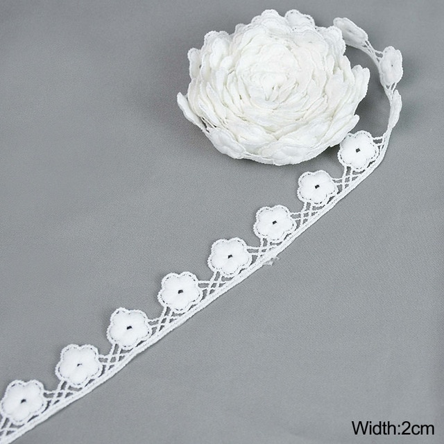 5Yards White Lace Trim Ribbon Lace Tape-JournalTale