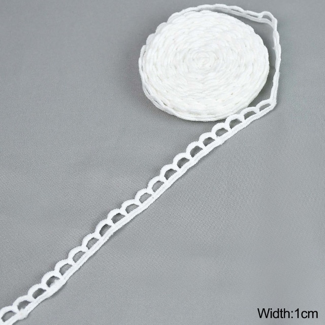 5Yards White Lace Trim Ribbon Lace Tape-JournalTale