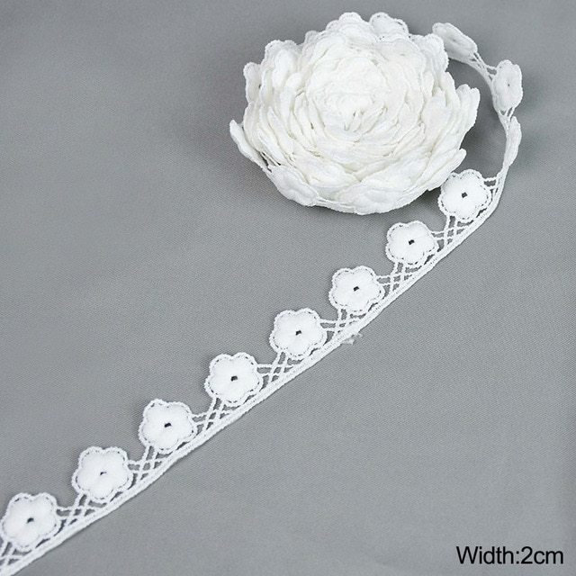 5Yards White Lace Trim Ribbon Lace Tape-JournalTale
