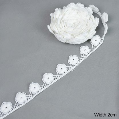 5Yards White Lace Trim Ribbon Lace Tape-JournalTale