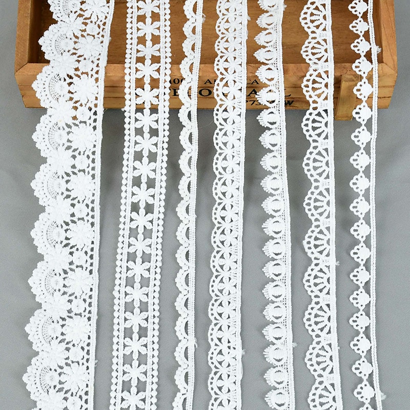 5Yards White Lace Trim Ribbon Lace Tape-JournalTale