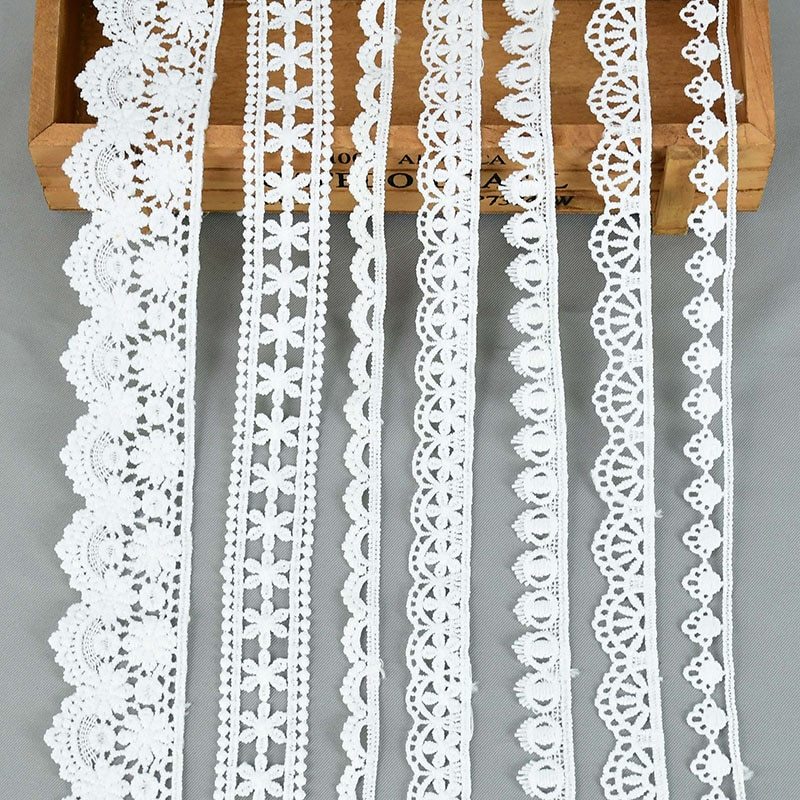 5Yards White Lace Trim Ribbon Lace Tape-JournalTale