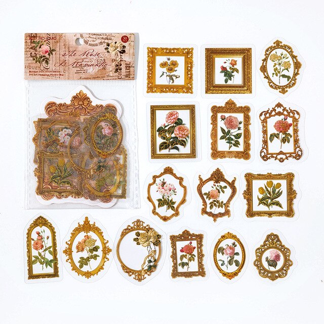 30 Pcs Transparent Plants Floral Stickers-JournalTale