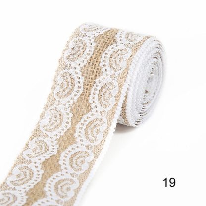 2M 5CM Natural Jute Burlap Rolls with Lace-JournalTale