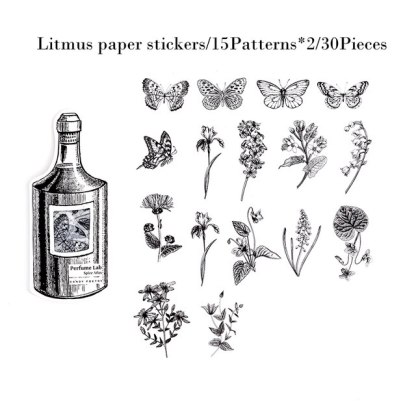 30pcs/pack Translucent Litmus Paper Stickers Perfume Bottle-JournalTale