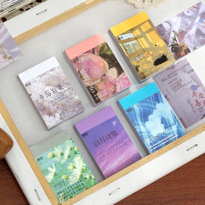 50 Sheets Natural Scenery Art Paintings Stationery Stickers Book-JournalTale