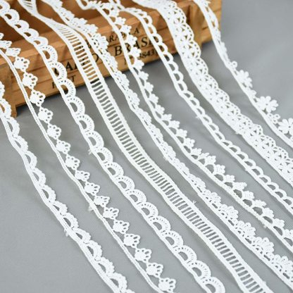 5Yards White Lace Trim Ribbon Lace Tape-JournalTale
