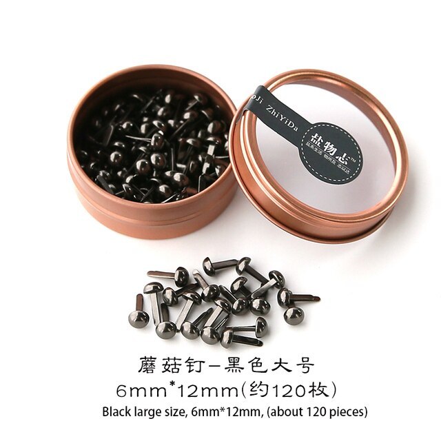 120 Pcs Retro Fixed Mushroom Nails DIY Journal Nails-JournalTale