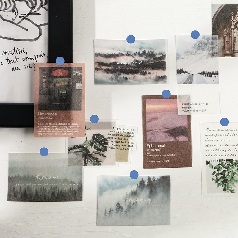 40pcs/pack Letter of Time Poetry Washi Paper Stickers-JournalTale