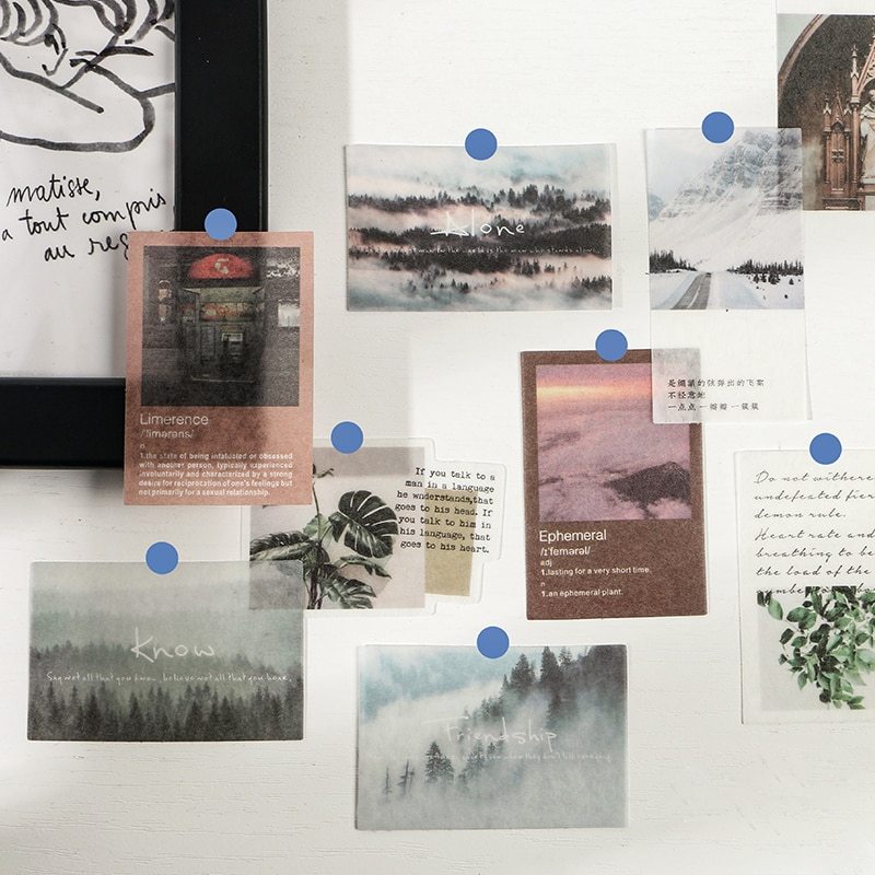 40pcs/pack Letter of Time Poetry Washi Paper Stickers-JournalTale