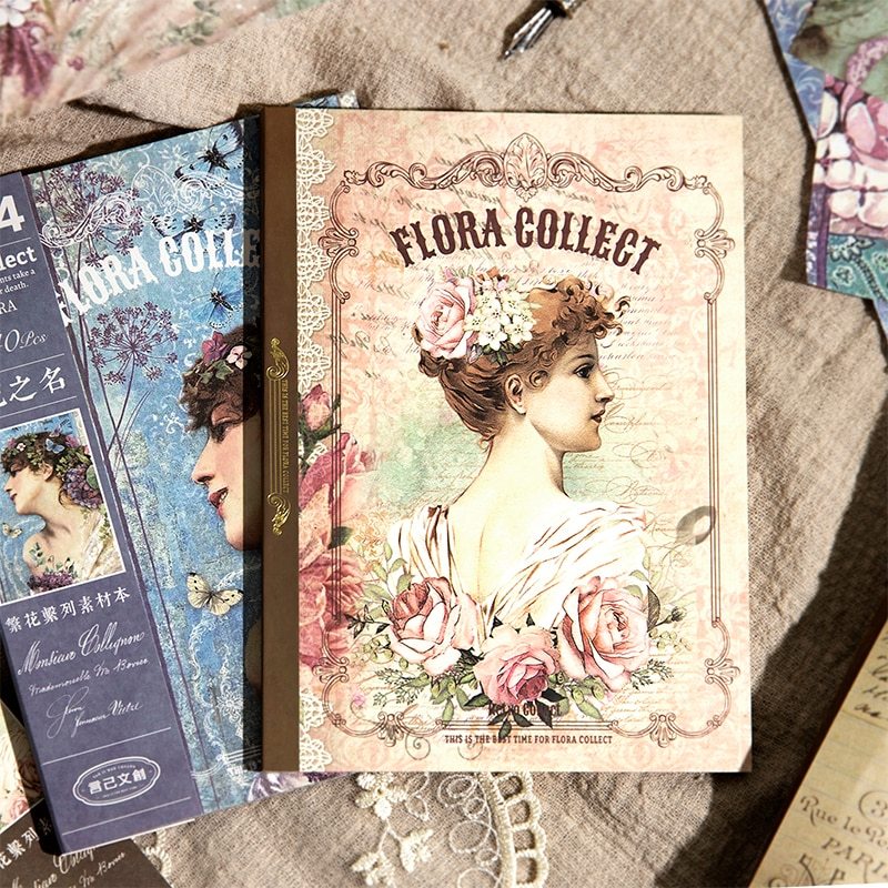 40 Unrepeated Large Size Vintage Material Paper Double-JournalTale