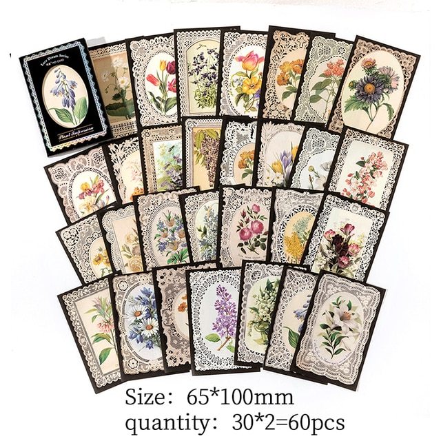 60 pcs/pack Vintage Lace Material paper Diy Decorative paper-JournalTale