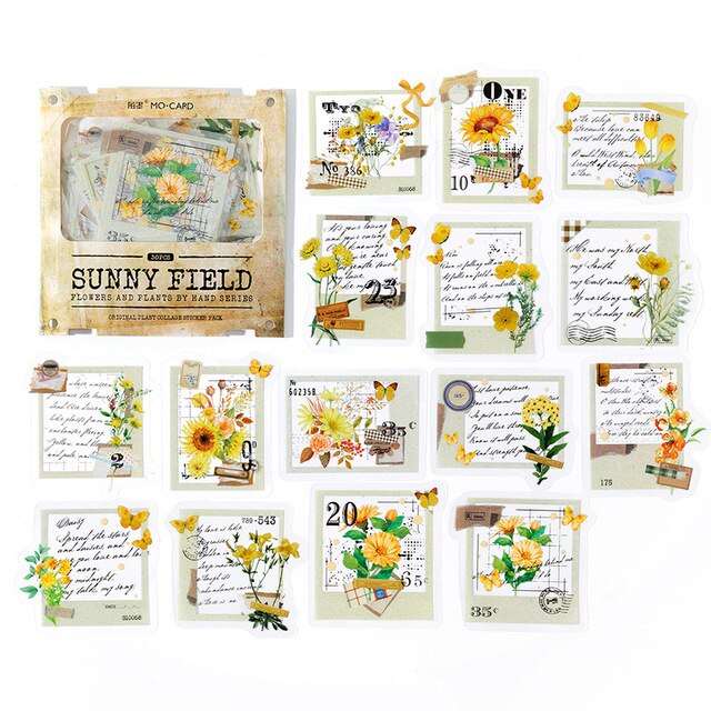 30pcs/lot Scrapbook Stickers Flower and plant handicrafts-JournalTale