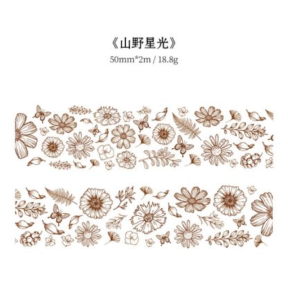 30mm/50mm*2m Vintage Plant Flowers Washi Tapes-JournalTale