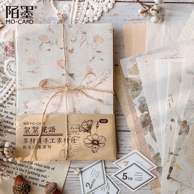 30 Pcs Retro Letter Sheet Material Paper-JournalTale
