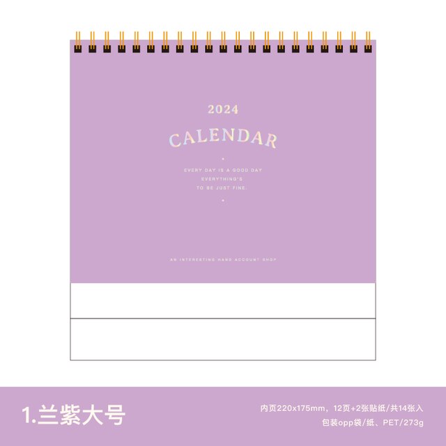 Candy Color Desktop Calendar 2024 with Mark Stickers-JournalTale