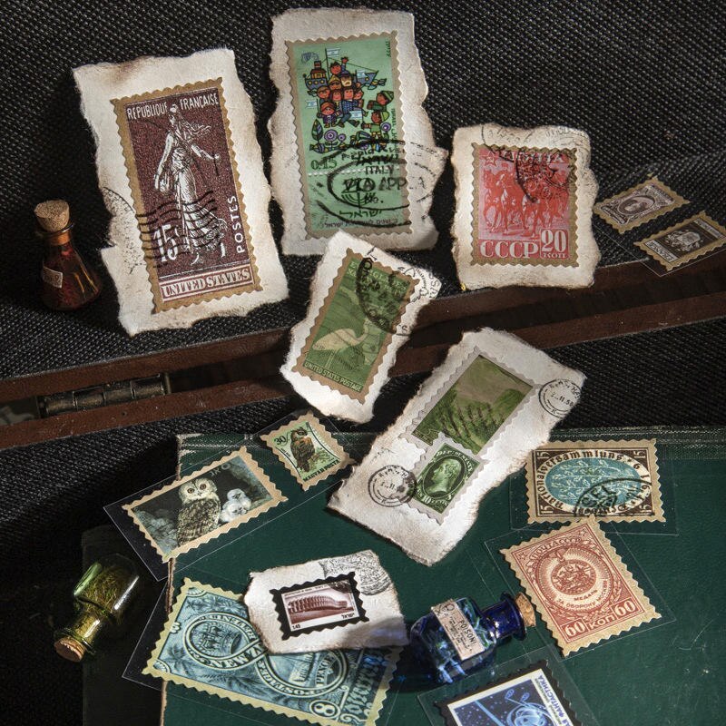 5pcs/pack Sticker Stamp Collection Series RetroStickers Scrapbooking-JournalTale