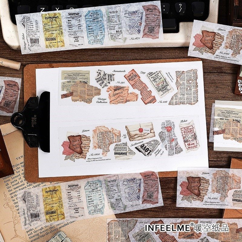 6 Pcs?Vintage Scrapbooking Sticker snack drink Adhesive-JournalTale