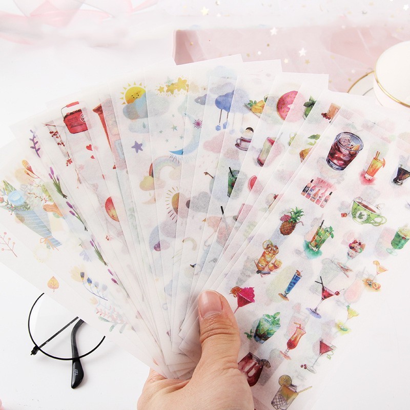 6 Sheets Succulent Floral Sticker Set-JournalTale