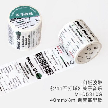 6 Styles Shop Receipt Masking Tape 40mm*3m-JournalTale