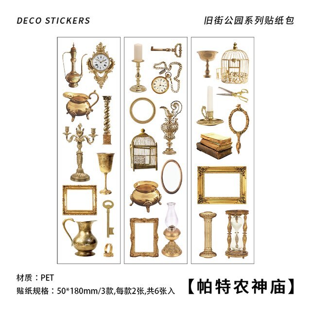 6 sheets Domestic Sundries Flat Stickers Aesthetic Journal Sticker-JournalTale