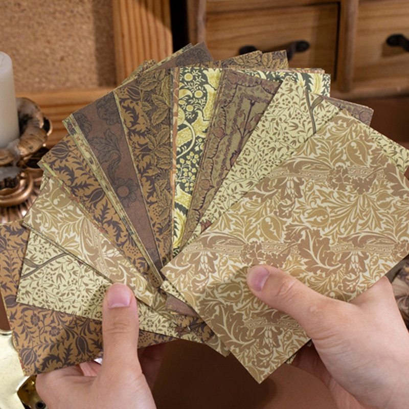 60 Pcs Vintage Flower Pattern Deco Craft Paper-JournalTale