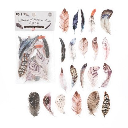 40pcs/pack PET Materials Feathers Series Stickers DIY Scrapbooking-JournalTale