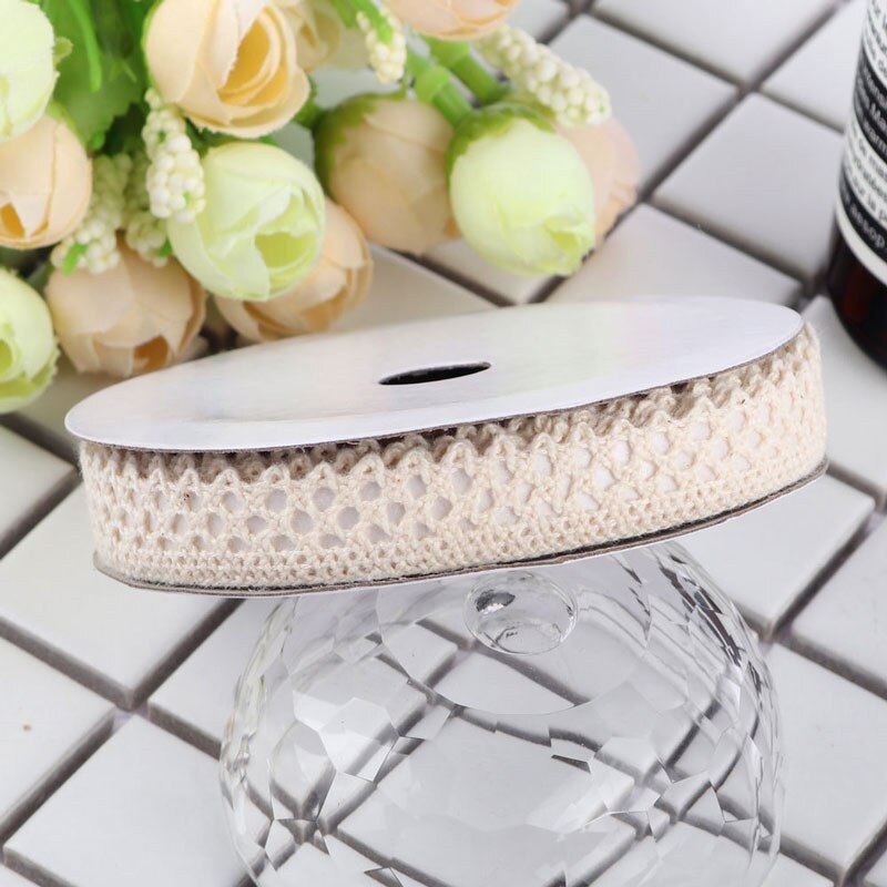 2 Yards Lace Self-adhesive Decoration Tape Sticker Cotton 1.5CM-JournalTale
