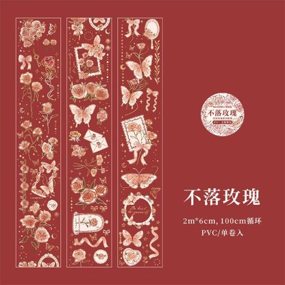 60mm*2m/Roll Vintage Flower PET Tape-JournalTale